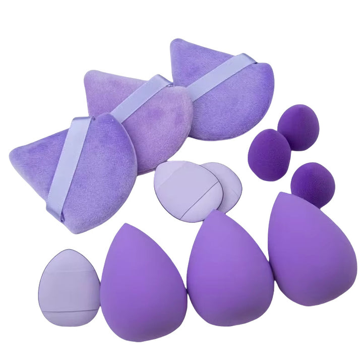 💄✨ Solid Color Cosmetic Egg | 12-Piece Mini Thumb Puff Set