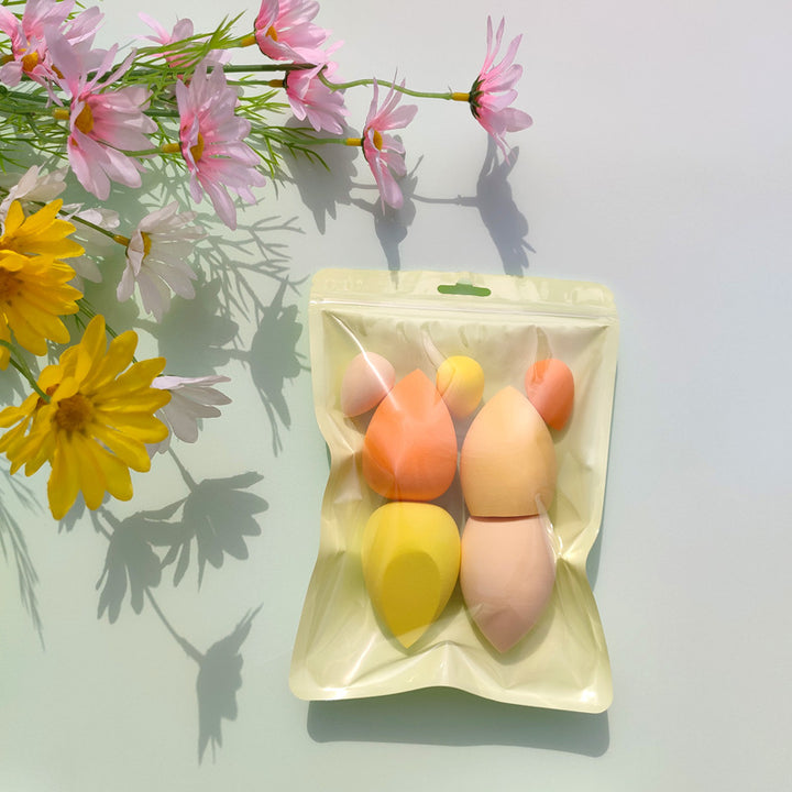 🥚💄 Macaron Bag Dopamine Cosmetic Egg Set – Flocking Powder Puff (7/11PCS Wet & Dry Makeup Sponge Kit)
