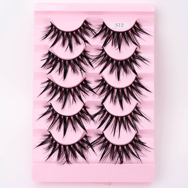 👁️✨ Natural 3D Dramatic Fairy Clusters Manga Lashes – 5 Pairs Wispy False Eyelashes (10–15MM)