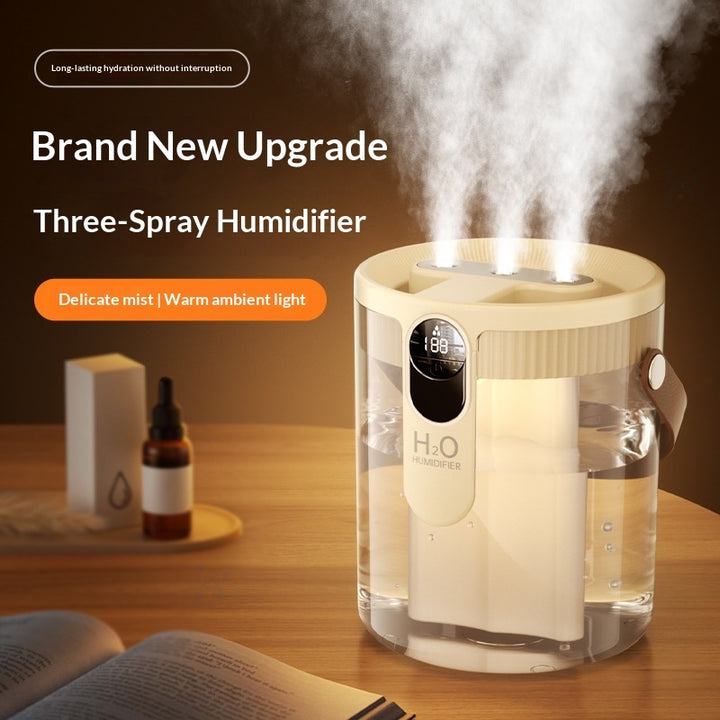 💧🌙 Triple-Spray Household Air Humidifier | Quiet Large-Capacity Mist + Ambient Light ✨