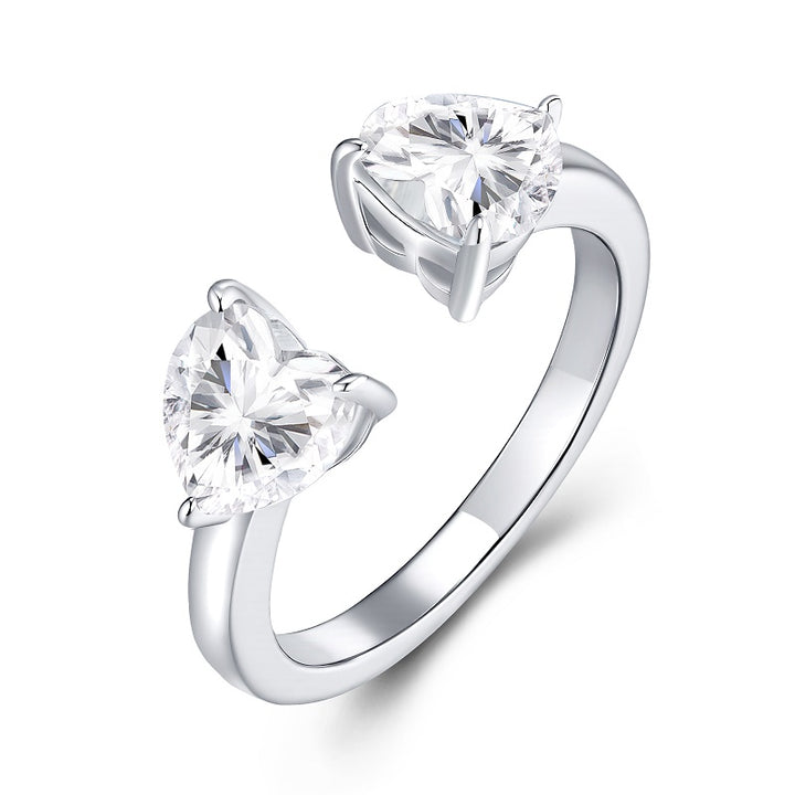 Luxury Minimalist Moissanite Ring – Platinum-Plated S925 Silver, GRA Certified