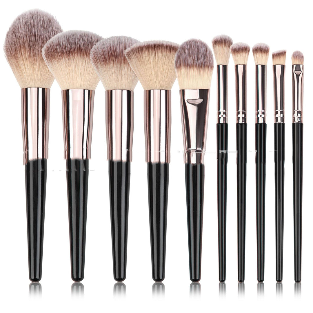 ✨ Black Makeup Brush Set — Powder, Foundation & Eyeshadow Collection 💄🖤