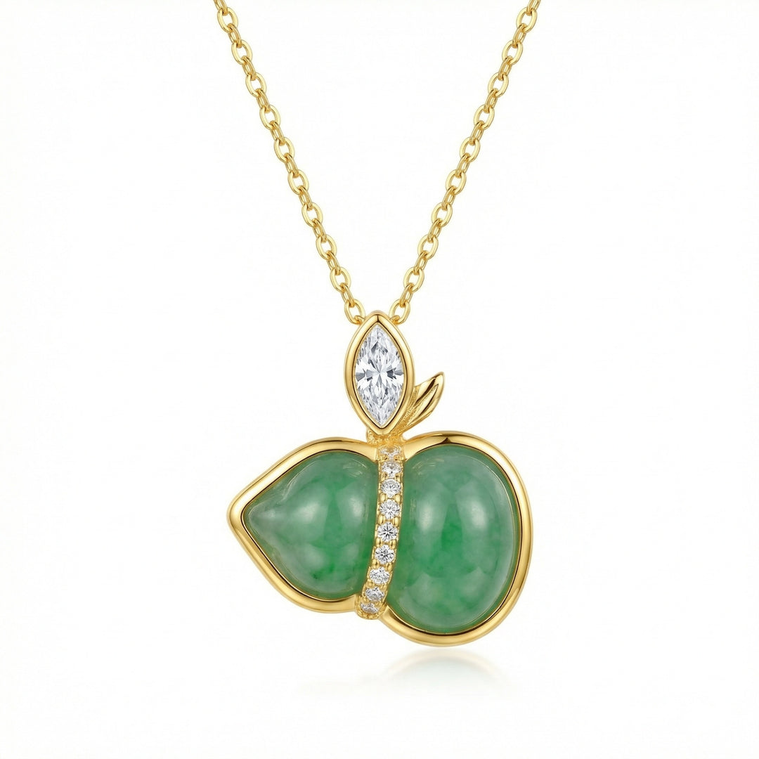 ✨ 925 Sterling Silver Jadeite Hulu Necklace