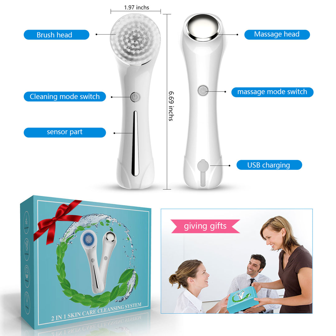 🧼🤍 3-in-1 Facial Cleansing Brush | Exfoliating, Massaging & Deep Cleansing Device (IPX7 Waterproof)