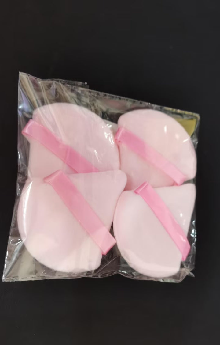💄✨ Puff Suede Dry Powder Puff | Fan-Shaped Makeup Sponge