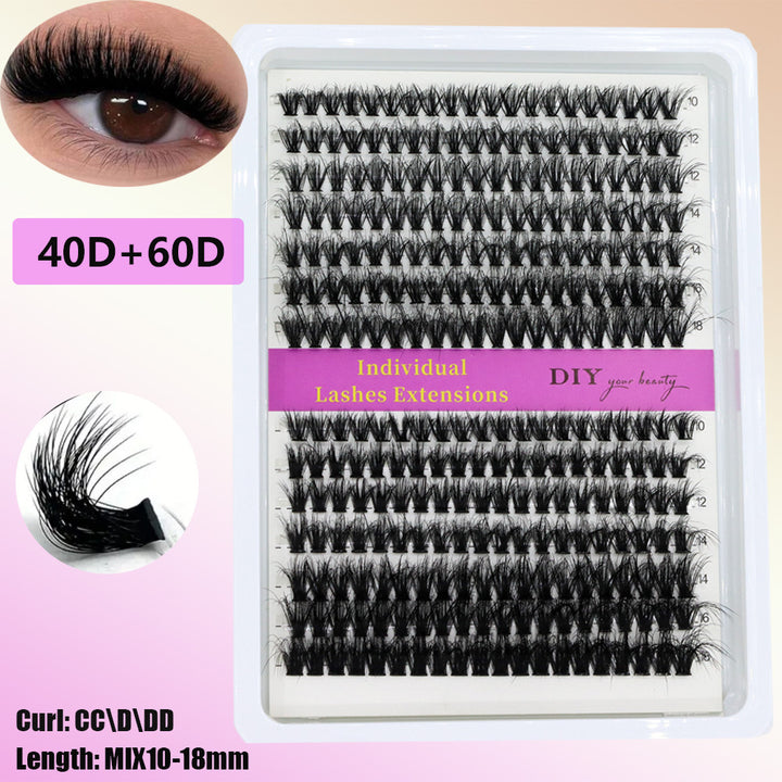 👁️✨ 14 Rows 3D Black Cluster Eyelashes – 40D–160D Fluffy Soft Lash Set