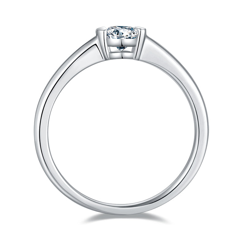 💍 Egg-Shaped Moissanite Ring – Platinum-Plated S925 Silver (4×6 mm, 2g, Sizes 5–9) 💍