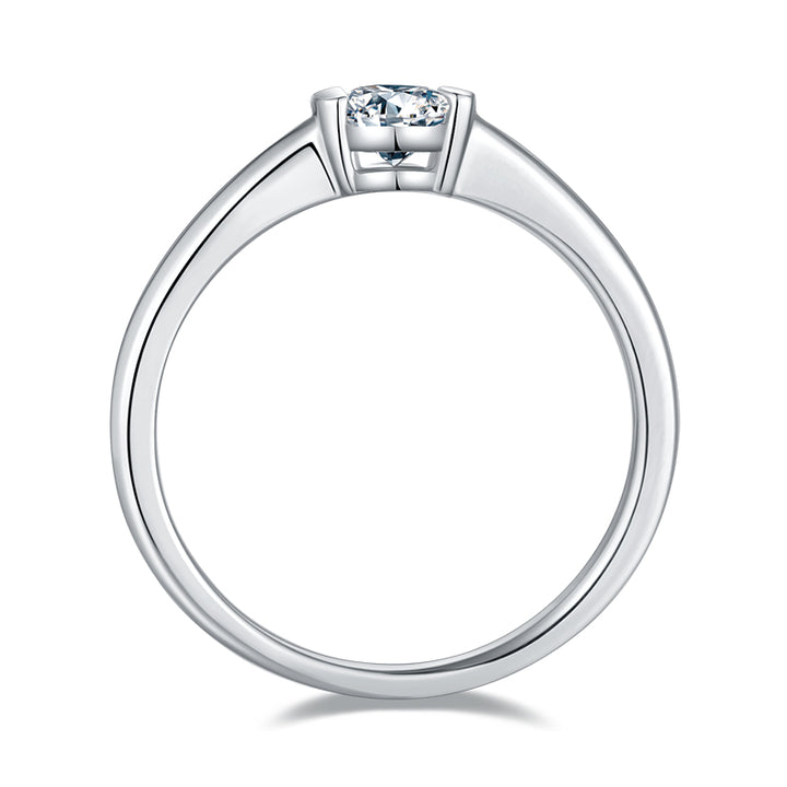 💍 Egg-Shaped Moissanite Ring – Platinum-Plated S925 Silver (4×6 mm, 2g, Sizes 5–9) 💍