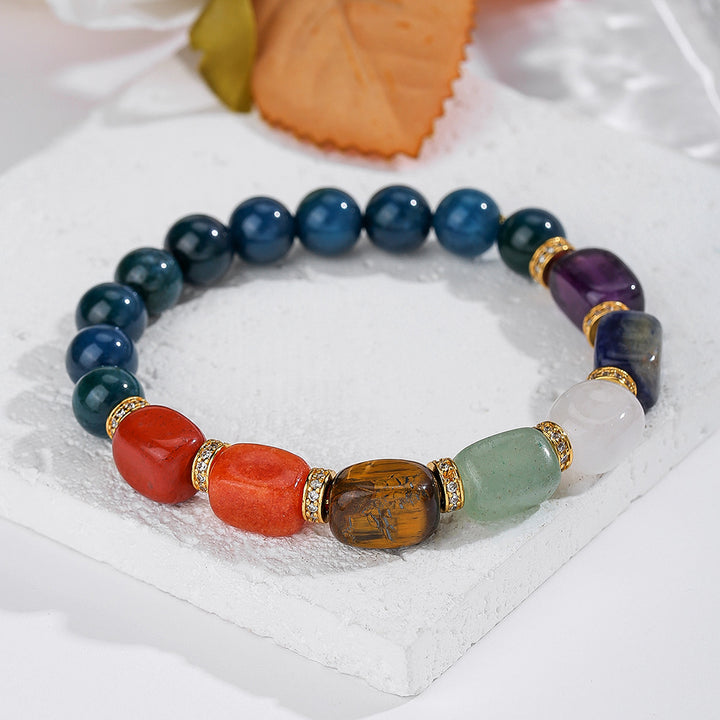 Natural Crystal Beaded Bracelet – Hematite & Blue Phosphorus Gray Popular Design