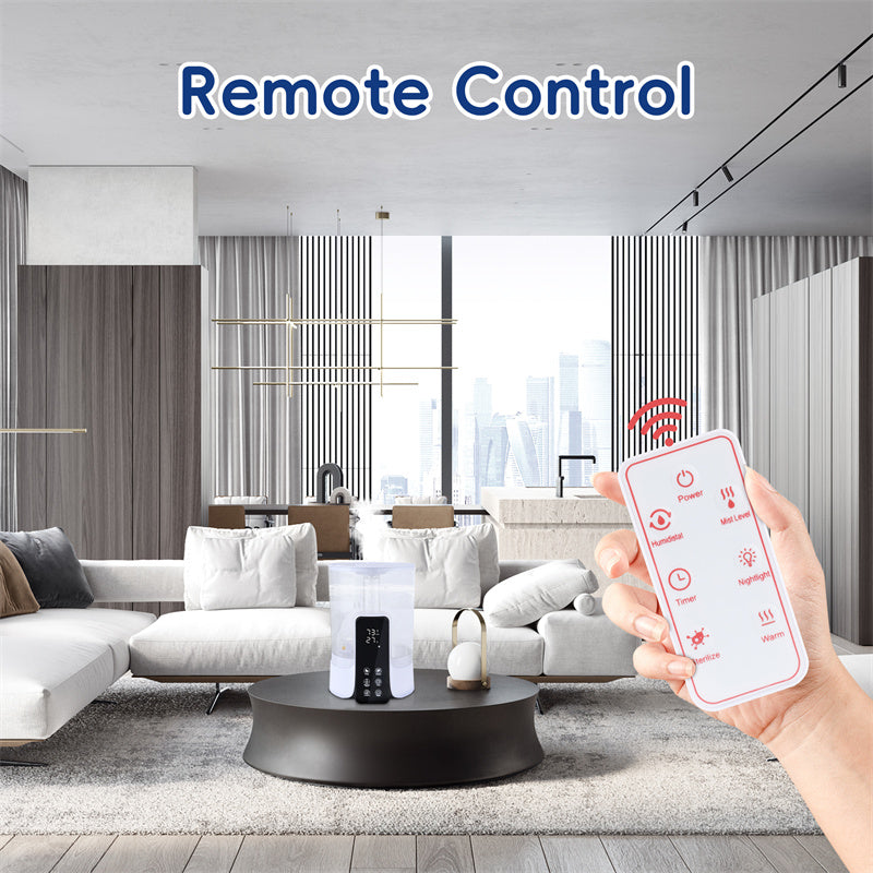 💧🏠 6L Large-Capacity Smart Humidifier | UV Sterilization + Heating Spray + Remote Control
