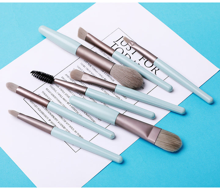 ✨ Portable 8-Piece Makeup Brush Set — Soft Hair Beauty Tools 💄