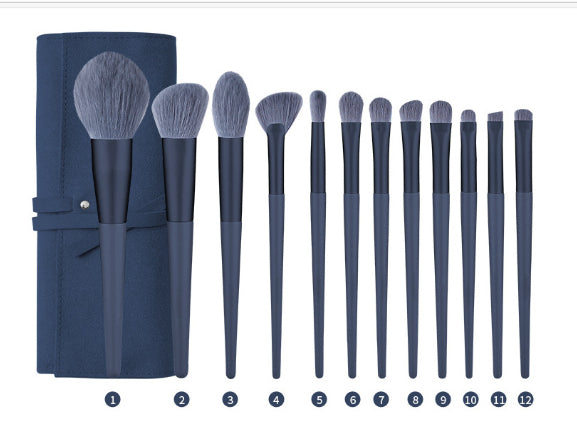 🖌️ 12-Piece Makeup Brush Set with Makeup Bag – Professional Face & Eye Brush Kit (4 Colors) 💄✨