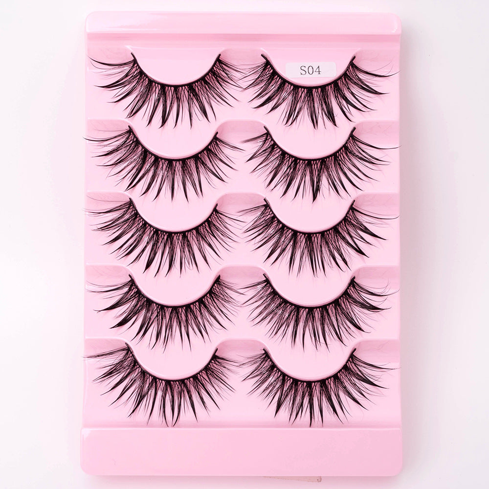 👁️✨ Natural 3D Dramatic Fairy Clusters Manga Lashes – 5 Pairs Wispy False Eyelashes (10–15MM)