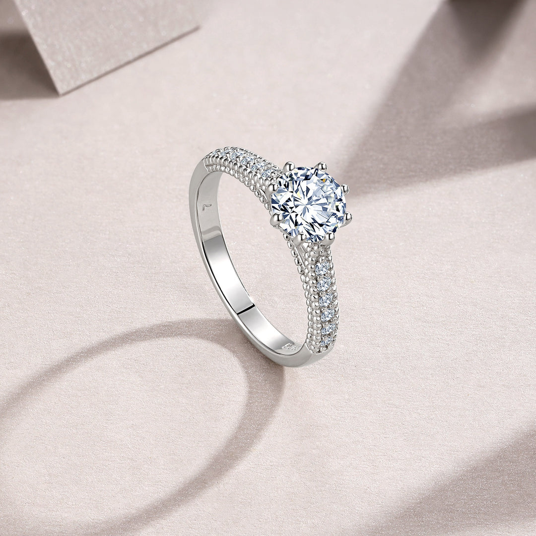 💍 1-Carat Morganite Minimalist Ring – Platinum-Plated S925 Silver (2.5g, Sizes 5–9) 💍
