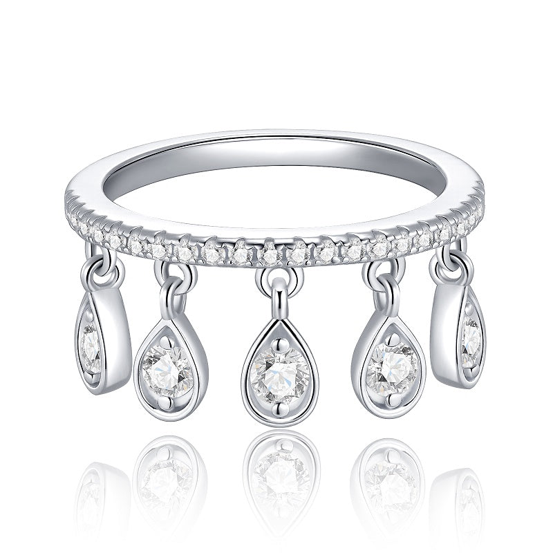 💍 Minimalist Moissanite Ring – Platinum-Plated S925 Silver (3.4g, Sizes 5–9) 💍
