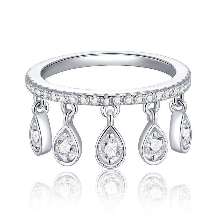 💍 Minimalist Moissanite Ring – Platinum-Plated S925 Silver (3.4g, Sizes 5–9) 💍