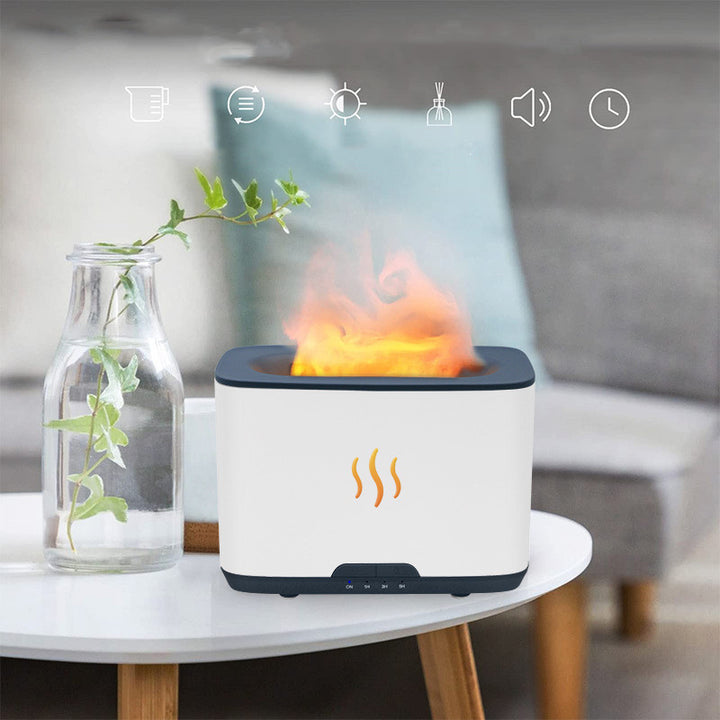 🔥💧 Flame Aromatherapy Humidifier | Large Capacity Desktop Ultrasonic Diffuser ✨