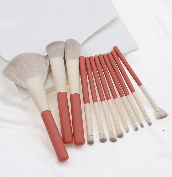 ✨ 12-Piece Powder & Blusher Makeup Brush Set — Complete Beauty Tools Kit 💄