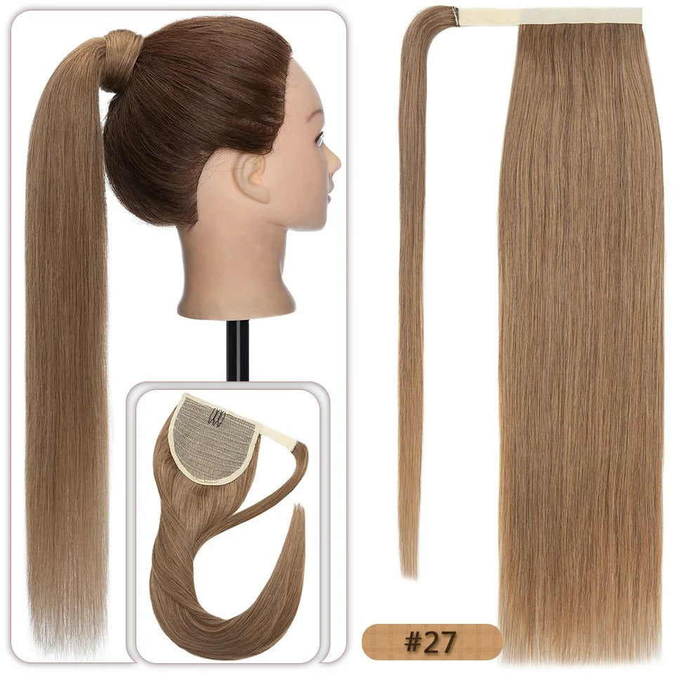 18” Straight Human Hair Ponytail Extension