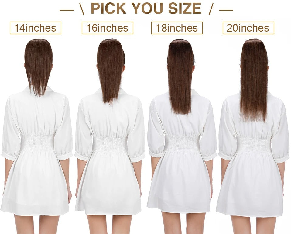 18” Straight Human Hair Ponytail Extension