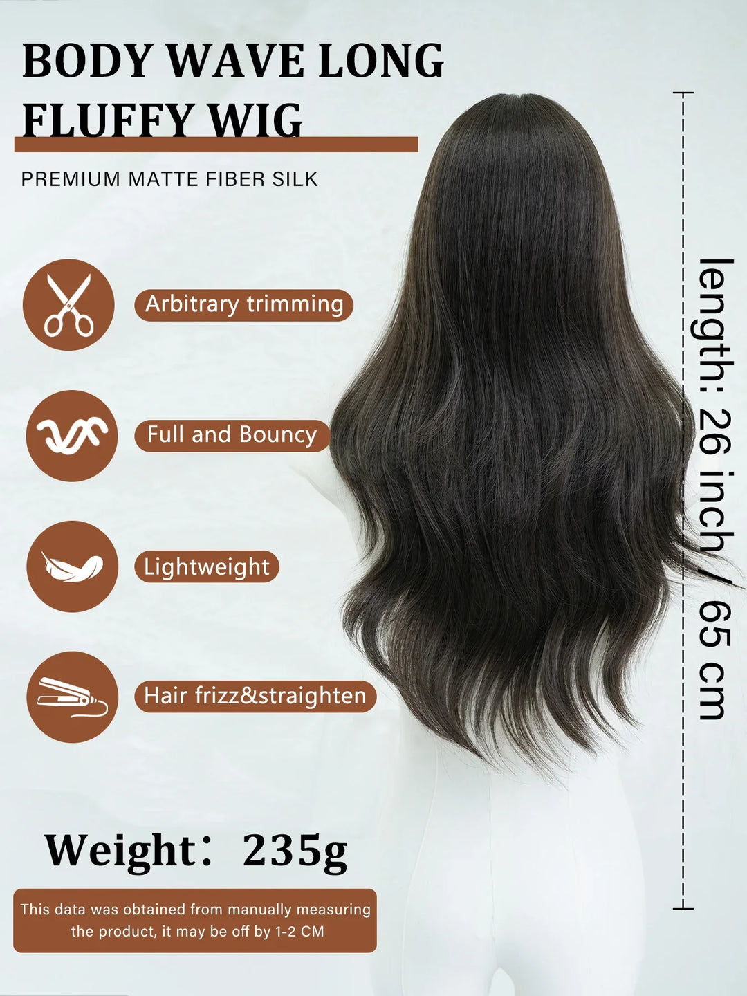 26" Burgundy U-Part Lace Front Curly Wig for Women - Heat Resistant Synthetic Hair - Natural Hairline - Monotop - Red Wine Color