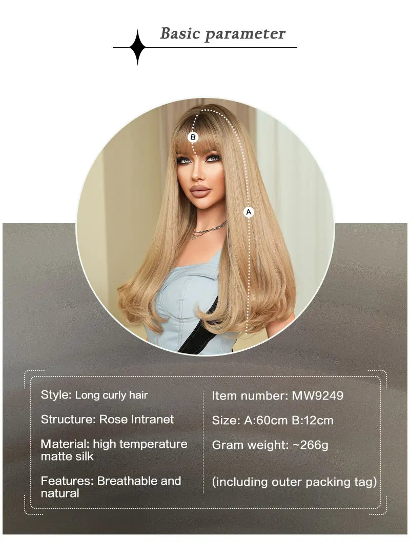30 Inch Copper Orange Long Curly Synthetic Wig with Bangs for Women - Heat Resistant, Natural Hairline, Matte Finish - Perfect for Cosplay