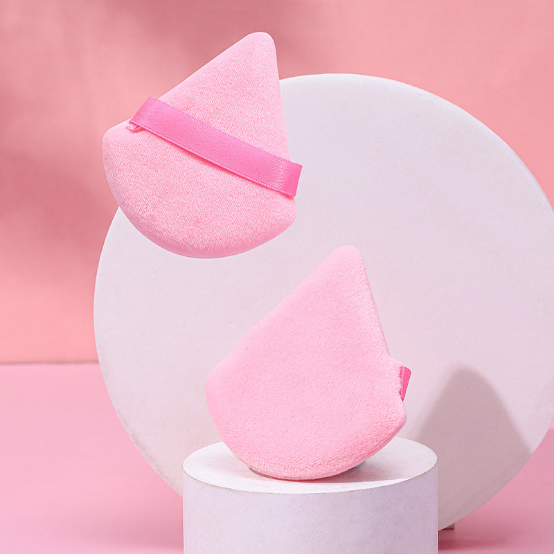 💄✨ Puff Suede Dry Powder Puff | Fan-Shaped Makeup Sponge