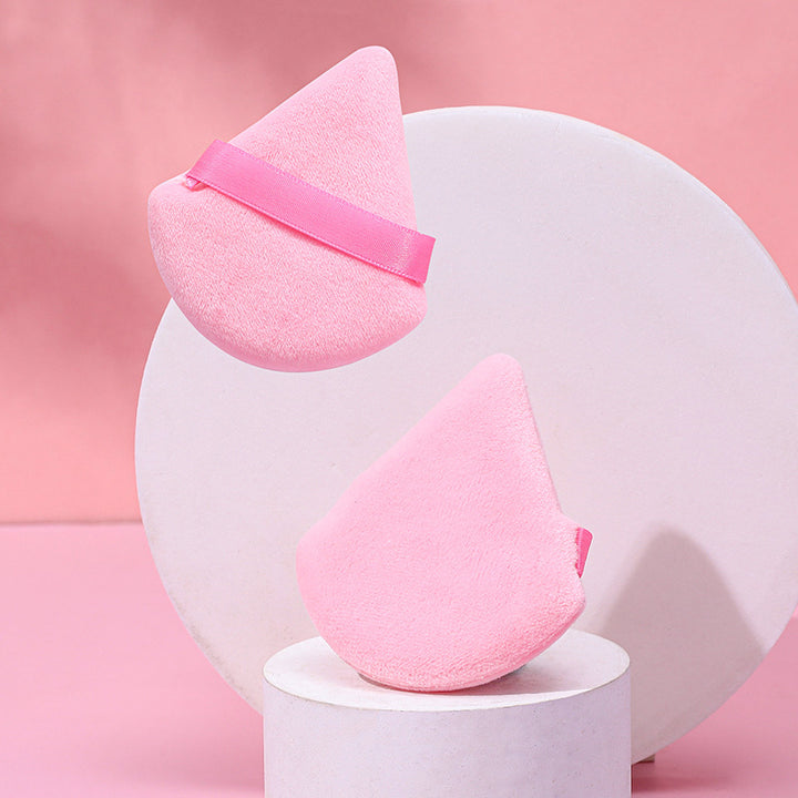 💄✨ Puff Suede Dry Powder Puff | Fan-Shaped Makeup Sponge