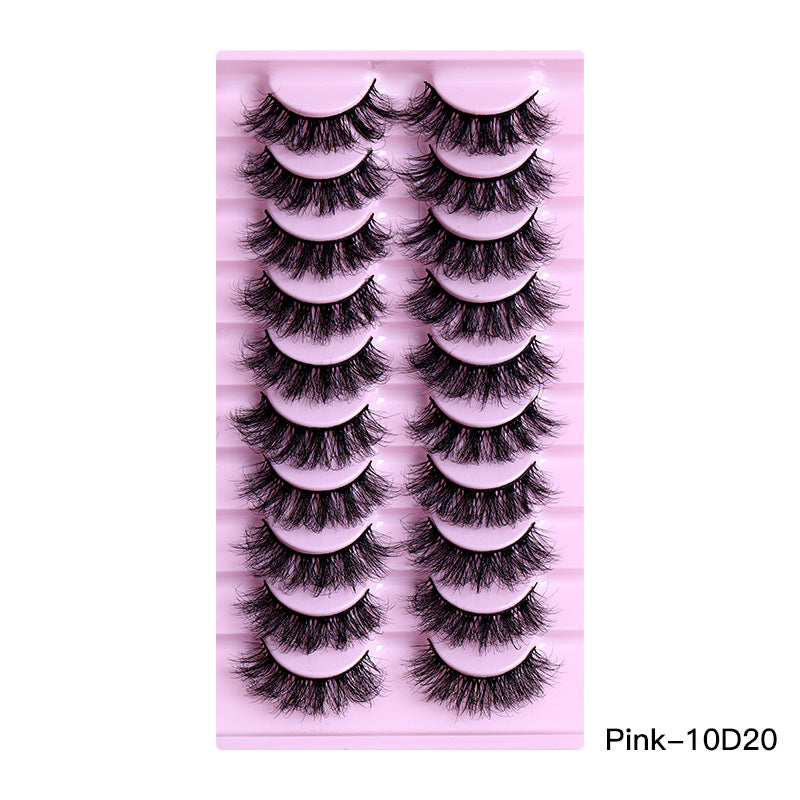 👁️✨ 10 Pairs Natural Thick Curly Eyelashes – Soft Volume False Lashes Set