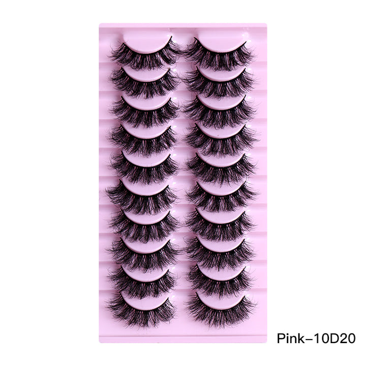 👁️✨ 10 Pairs Natural Thick Curly Eyelashes – Soft Volume False Lashes Set