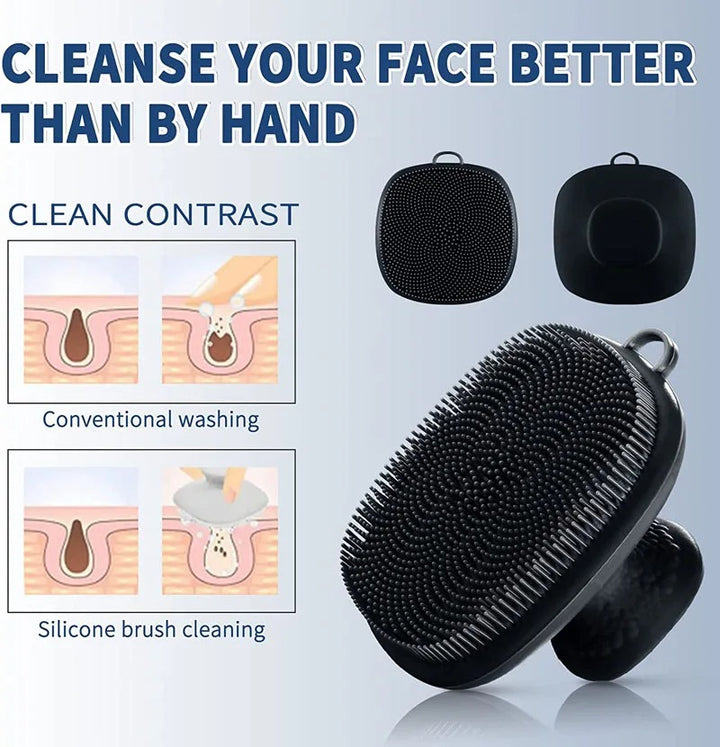 🧼💖 Handheld Silicone Face Cleansing Brush | Deep Decontamination Facial Cleanser Tool