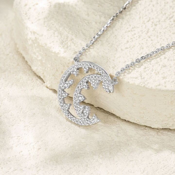 💎 Minimalist Moissanite Pendant Necklace – Platinum-Plated S925 Silver (4g) 💎