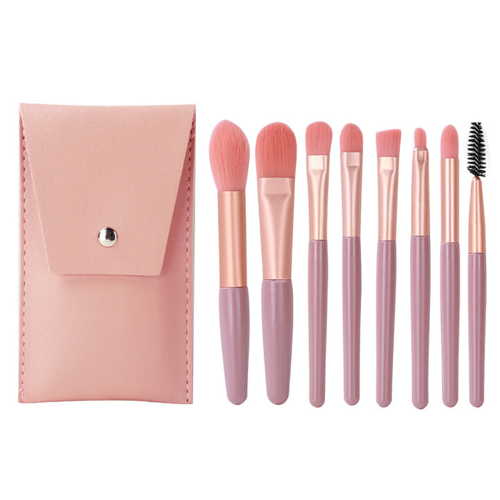 ✨ Portable 8-Piece Makeup Brush Set — Soft Hair Beauty Tools 💄