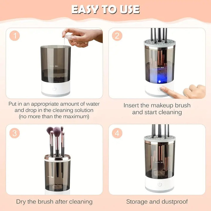 ✨ Automatic Rotating Makeup Brush Cleaner — USB Electric Washing Machine 💄🧼⚡