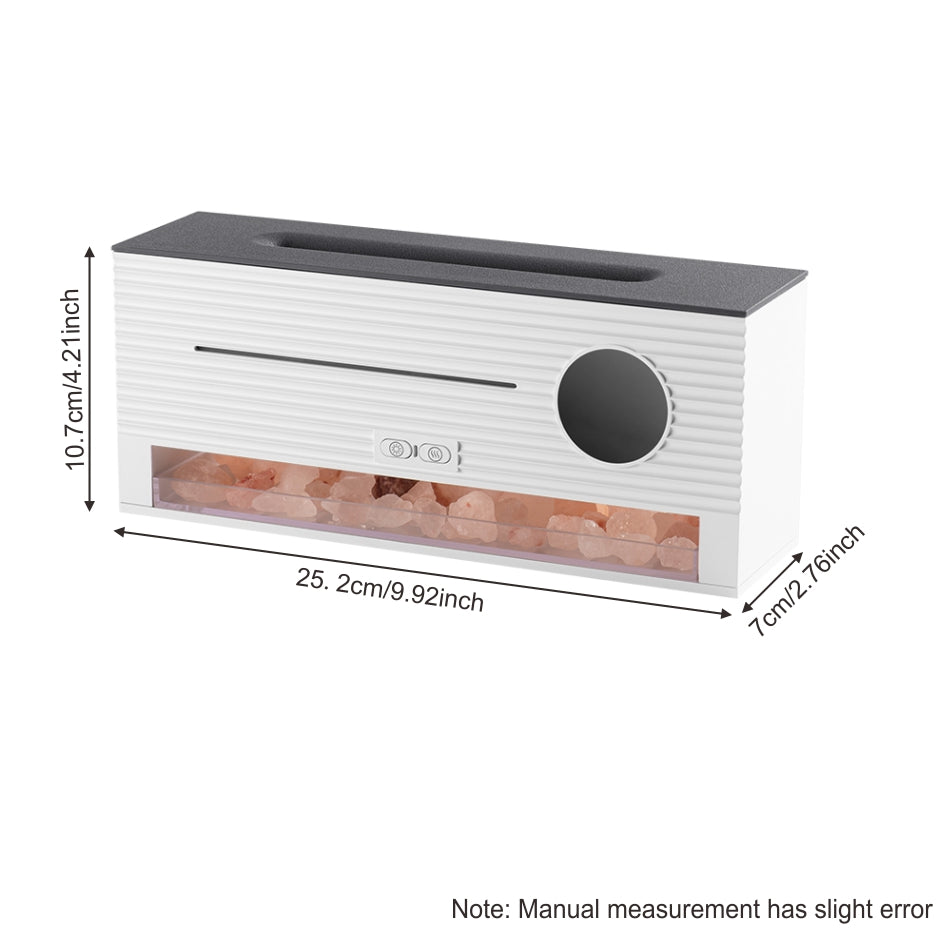 🔥🧂 Salt Rock Flame Humidifier | Clock Display Aroma Diffuser with Remote ✨