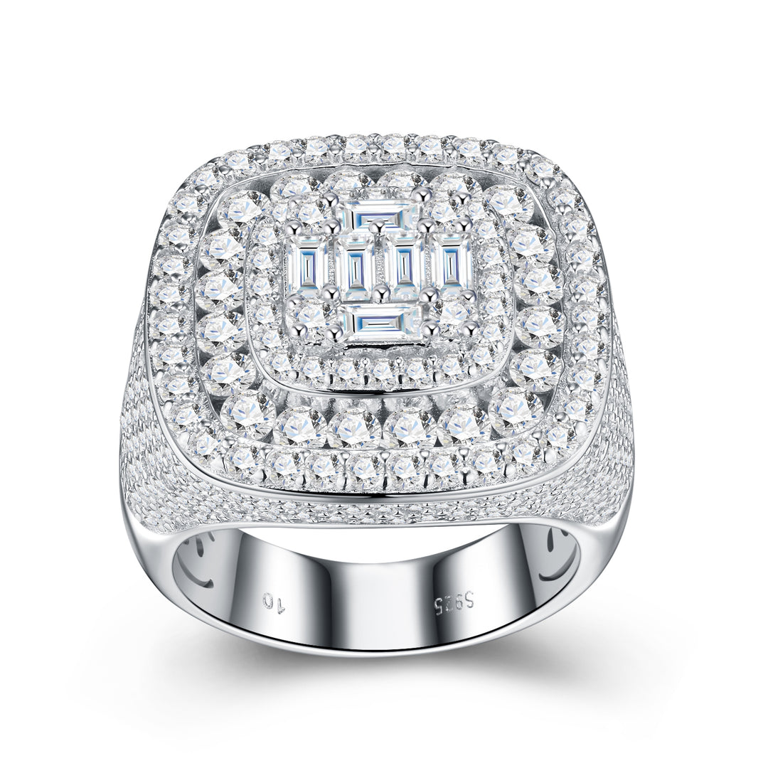 💎 Men’s Moissanite Minimalist Jewelry Set – Platinum-Plated S925 Silver (16.2g, Sizes 5–9) 💎