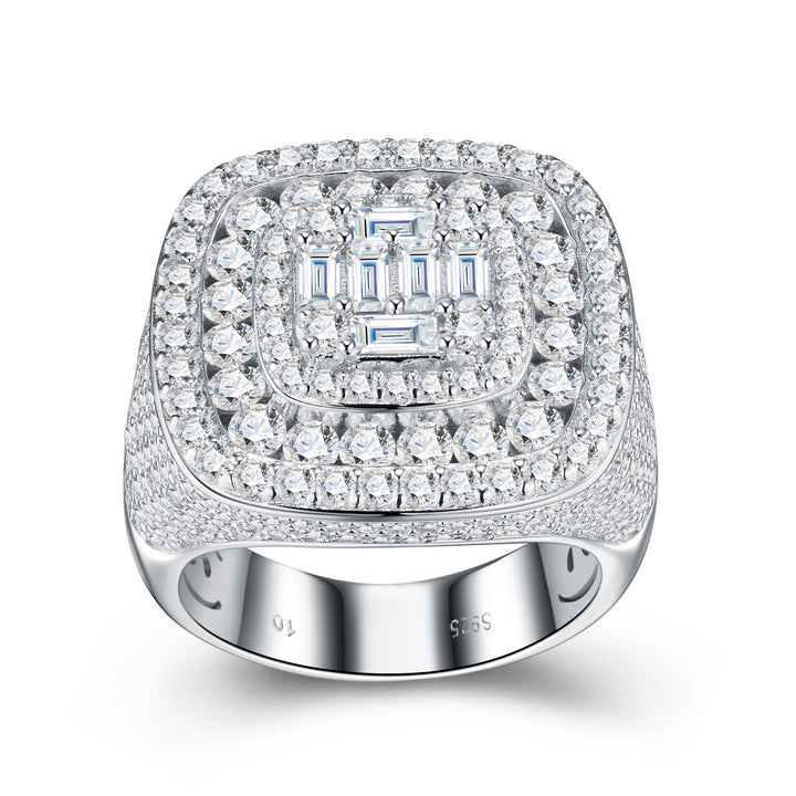 💎 Men’s Moissanite Minimalist Jewelry Set – Platinum-Plated S925 Silver (16.2g, Sizes 5–9) 💎