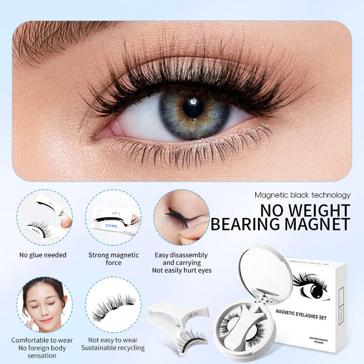 🧲👁️ Magnetic False Eyelashes with Integrated Storage Box – Glue-Free Natural Lash Set with Applicator