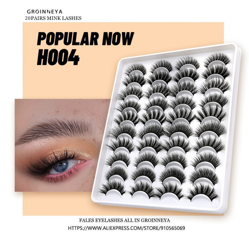 👁️✨ Self-Adhesive False Eyelashes – European & American Style (20 Pairs Set)