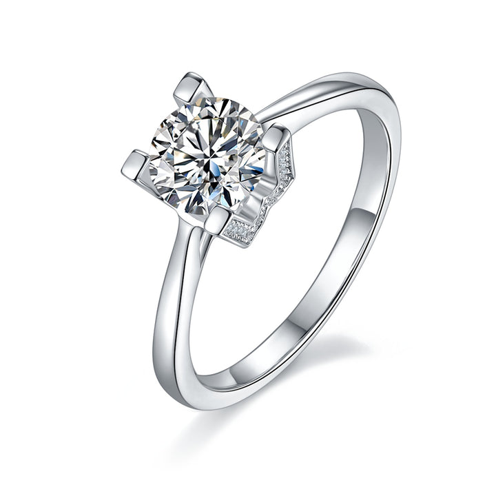 💍 1-Carat Moissanite Minimalist Ring – Platinum-Plated S925 Silver (2.2g, Sizes 5–9) 💍