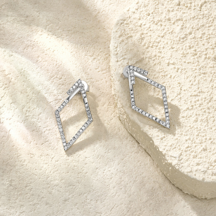Luxury Minimalist Moissanite Earrings – Platinum-Plated S925 Silver