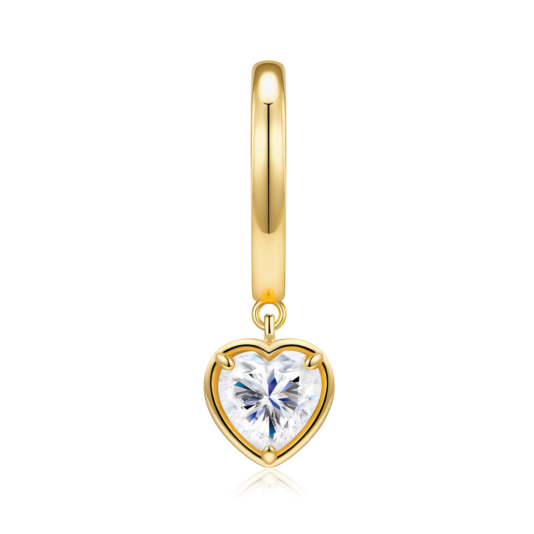 Heart-Shaped Morganite Stud Earrings – Gold-Plated S925 Silver