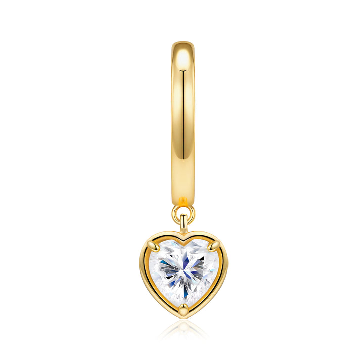 Heart-Shaped Morganite Stud Earrings – Gold-Plated S925 Silver