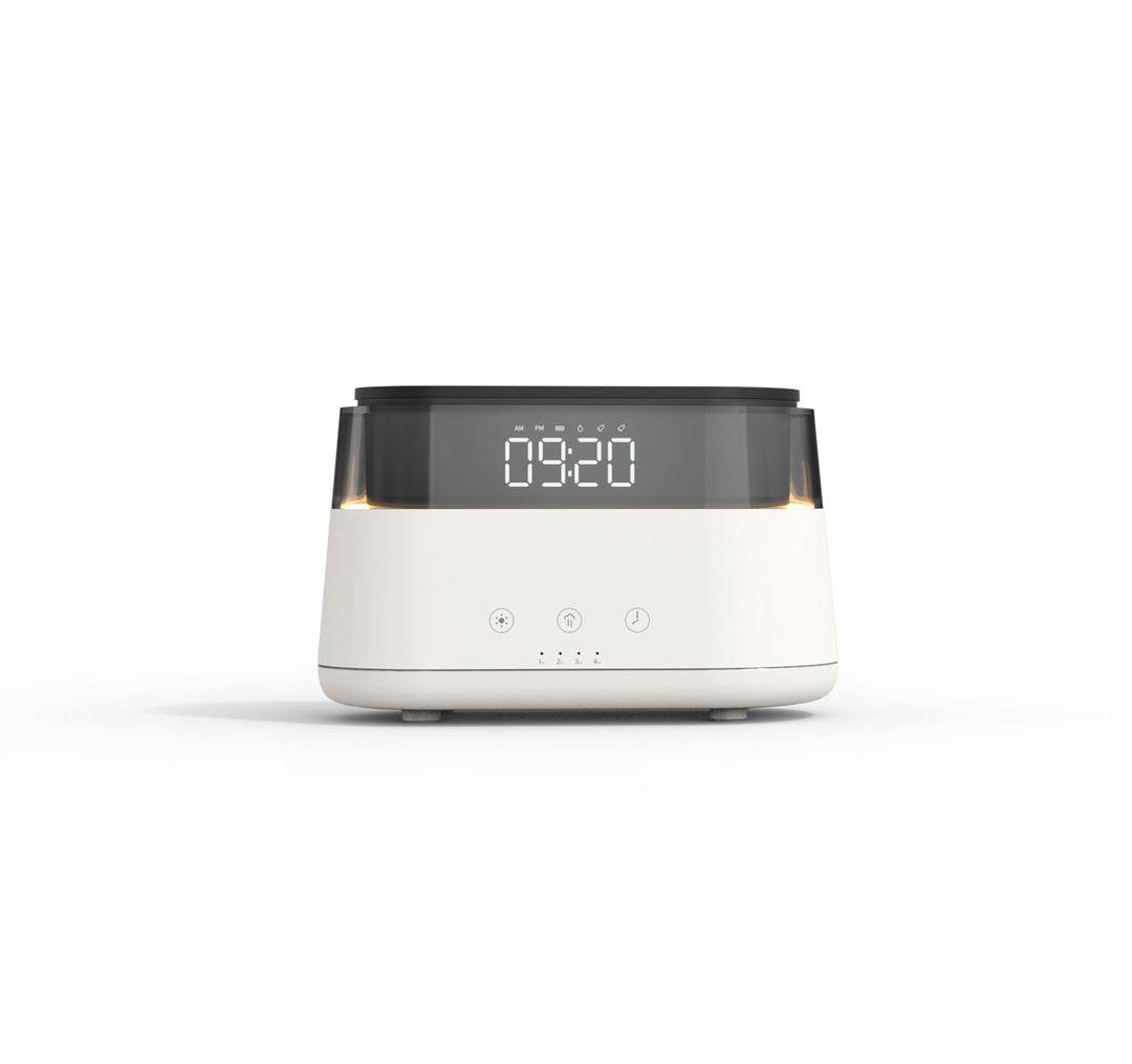 🔥🕰️ Flame Humidifier with Clock | Smart Aromatherapy Night Light