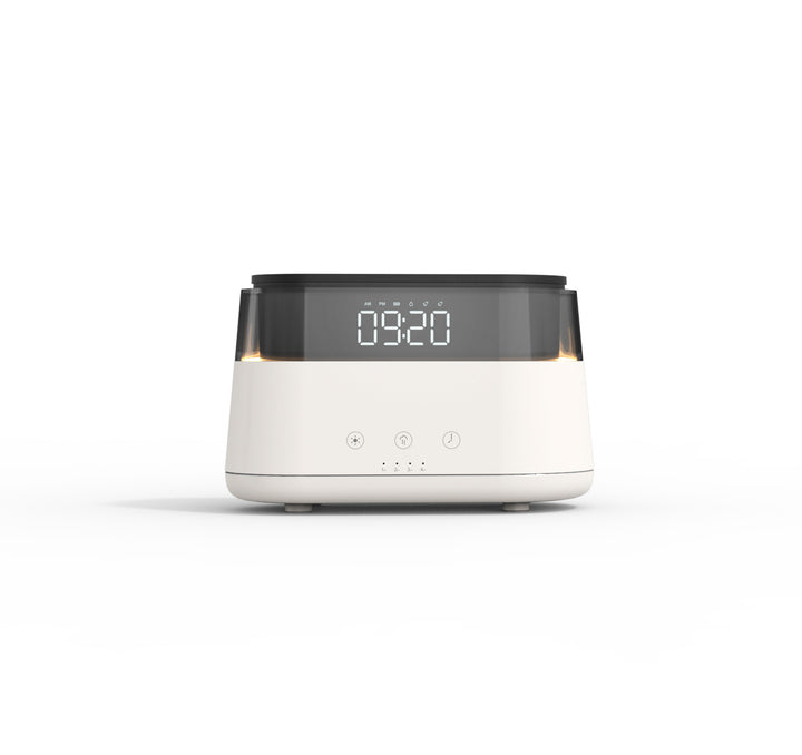 🔥🕰️ Flame Humidifier with Clock | Smart Aromatherapy Night Light
