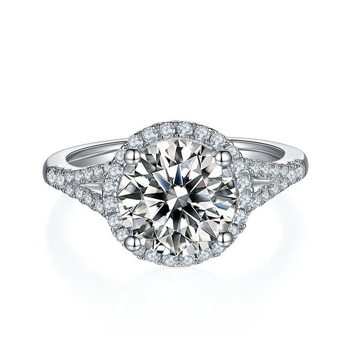 💍 3-Carat Moissanite Minimalist Ring – Platinum-Plated S925 Silver (3.2g, Sizes 5–9) 💍