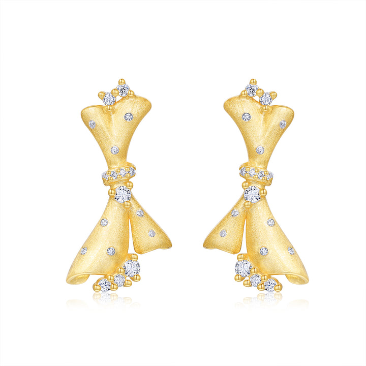 Luxury Minimalist Moissanite Earrings – Gold-Plated S925 Silver