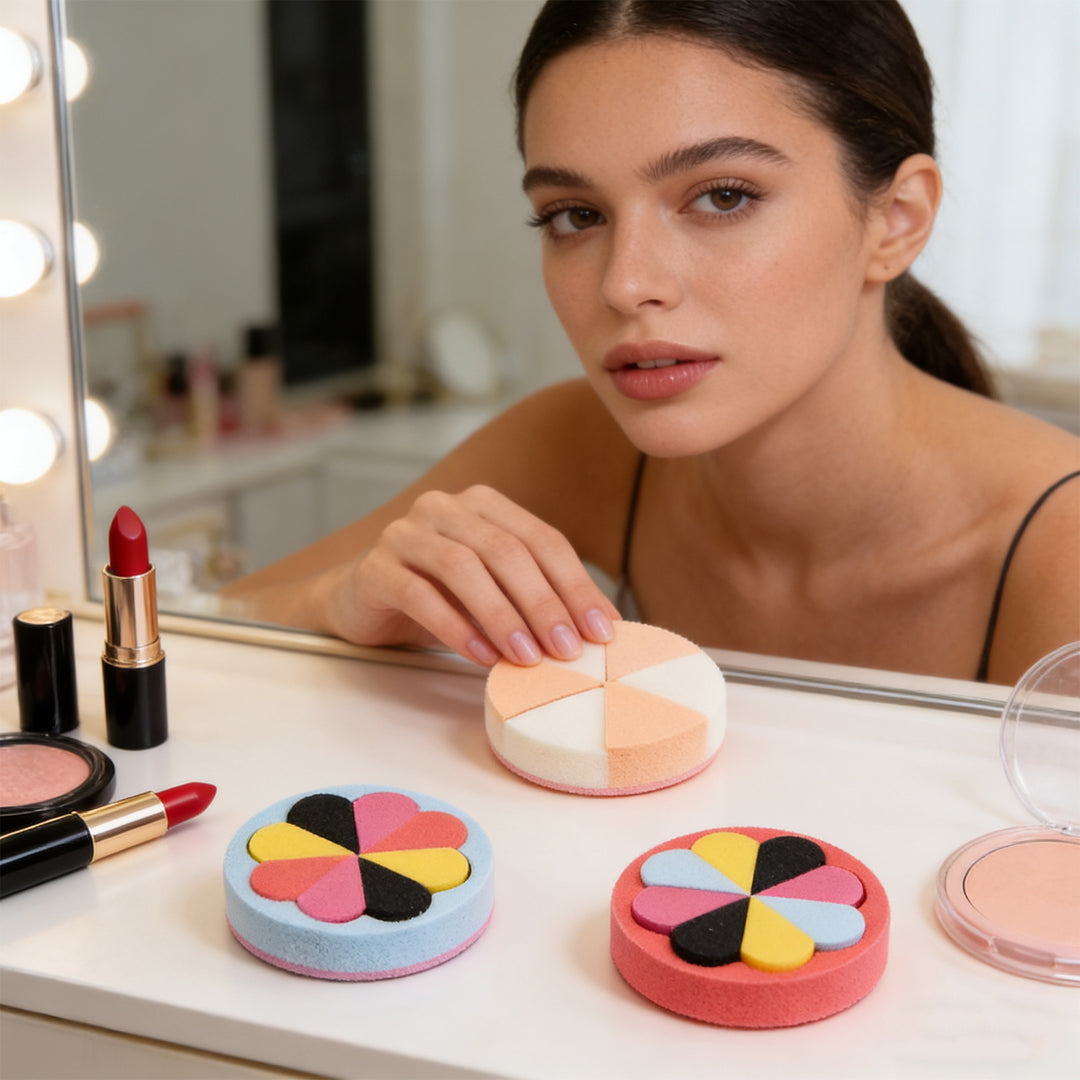 💄✨ Powder Puff Set | Soft Makeup Applicator Sponges (6PCS)