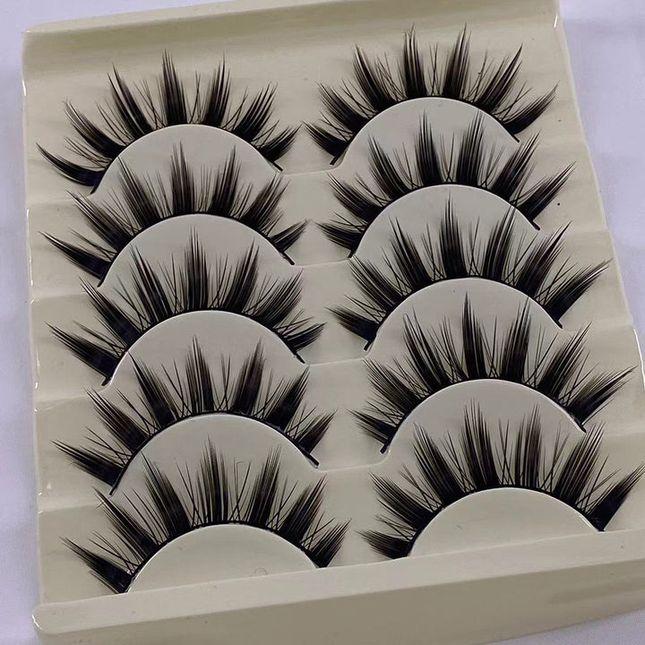 👁️✨ Stage Demon False Eyelashes – Dramatic Upper Lash Set (5 Pairs)