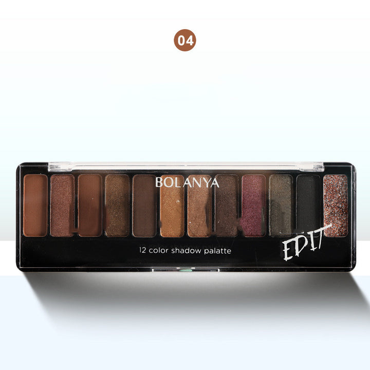 🤎 12-Color Earth Tone Eyeshadow Palette – Brown Smoky Matte & Shimmer Makeup Set ✨